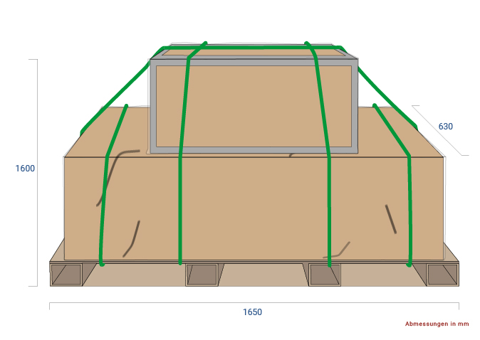 Dimensions de l'emballage du pont élévateur à ciseaux XX52