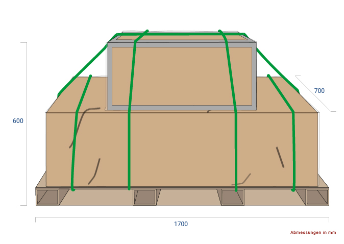 Dimensions de l’emballage du pont ciseaux XX55