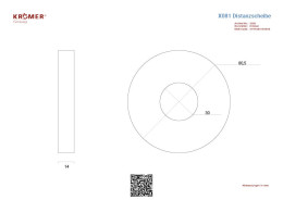 Dessin technique d'une entretoise d'une épaisseur de 14 mm.
