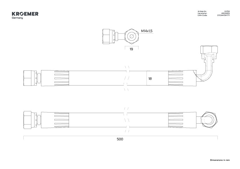 Flexible hydraulique pour la série XX60 XX254