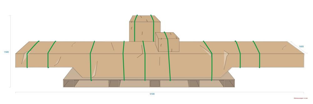 Dimensions de l’emballage du pont ciseaux XX82