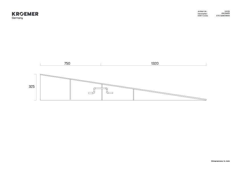 XX105 - Technische Zeichnung Länge 2070mm